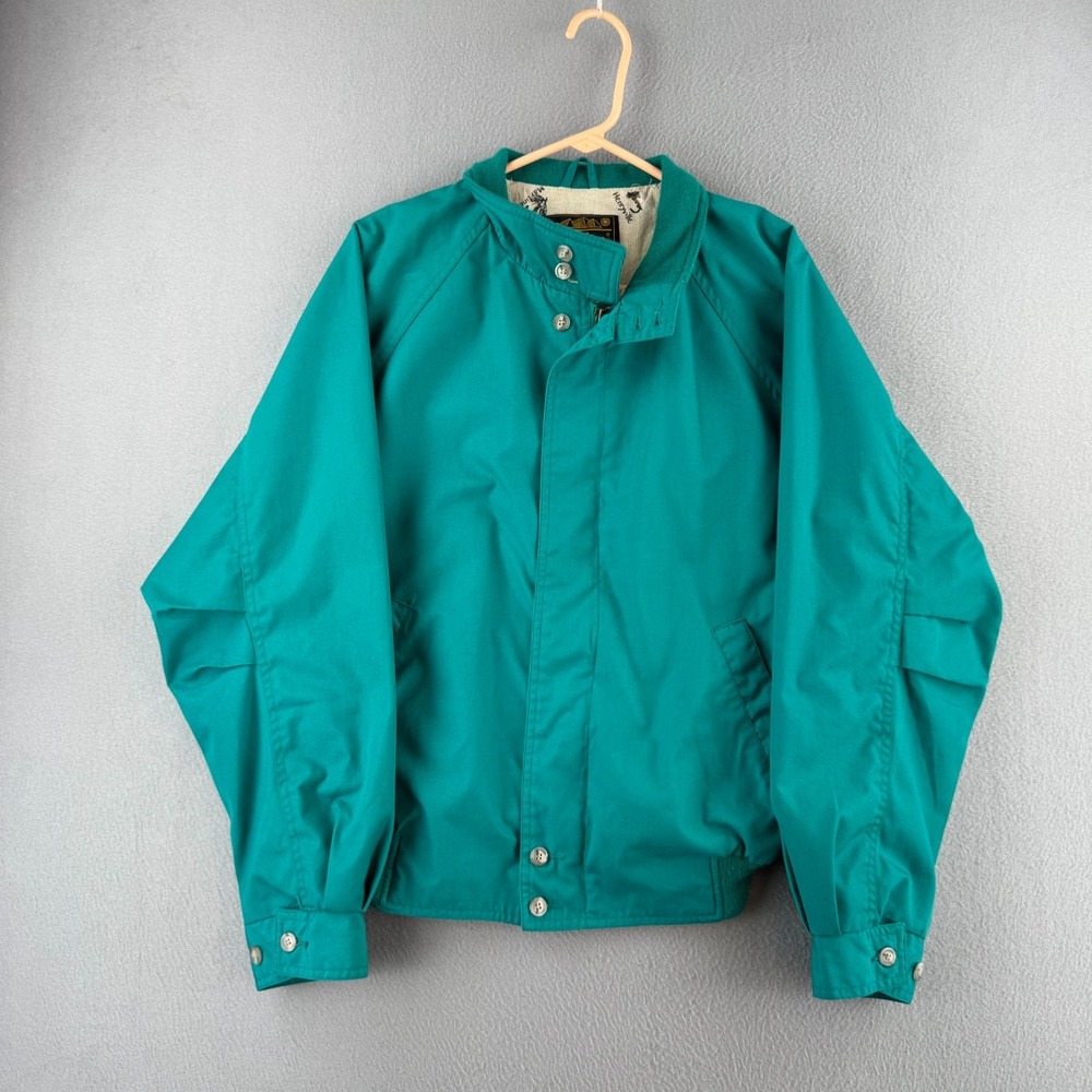 Vintage 80s Eddie Bauer Jacket Mens Medium Blue Bomber Fishing Lined Full Zip